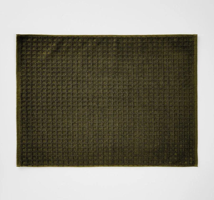 Waffle 840GSM Cotton Bath Mat Khaki