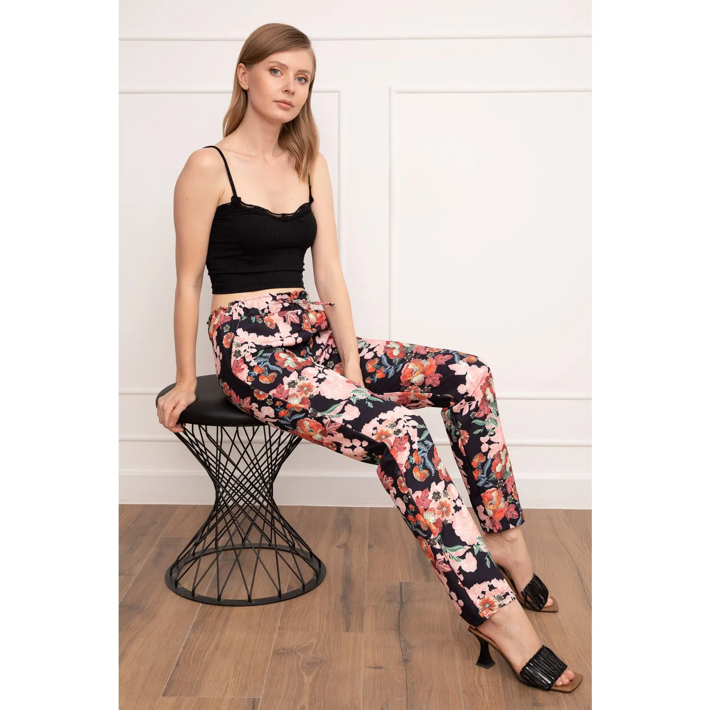 Waist Elastic Printed Trousers