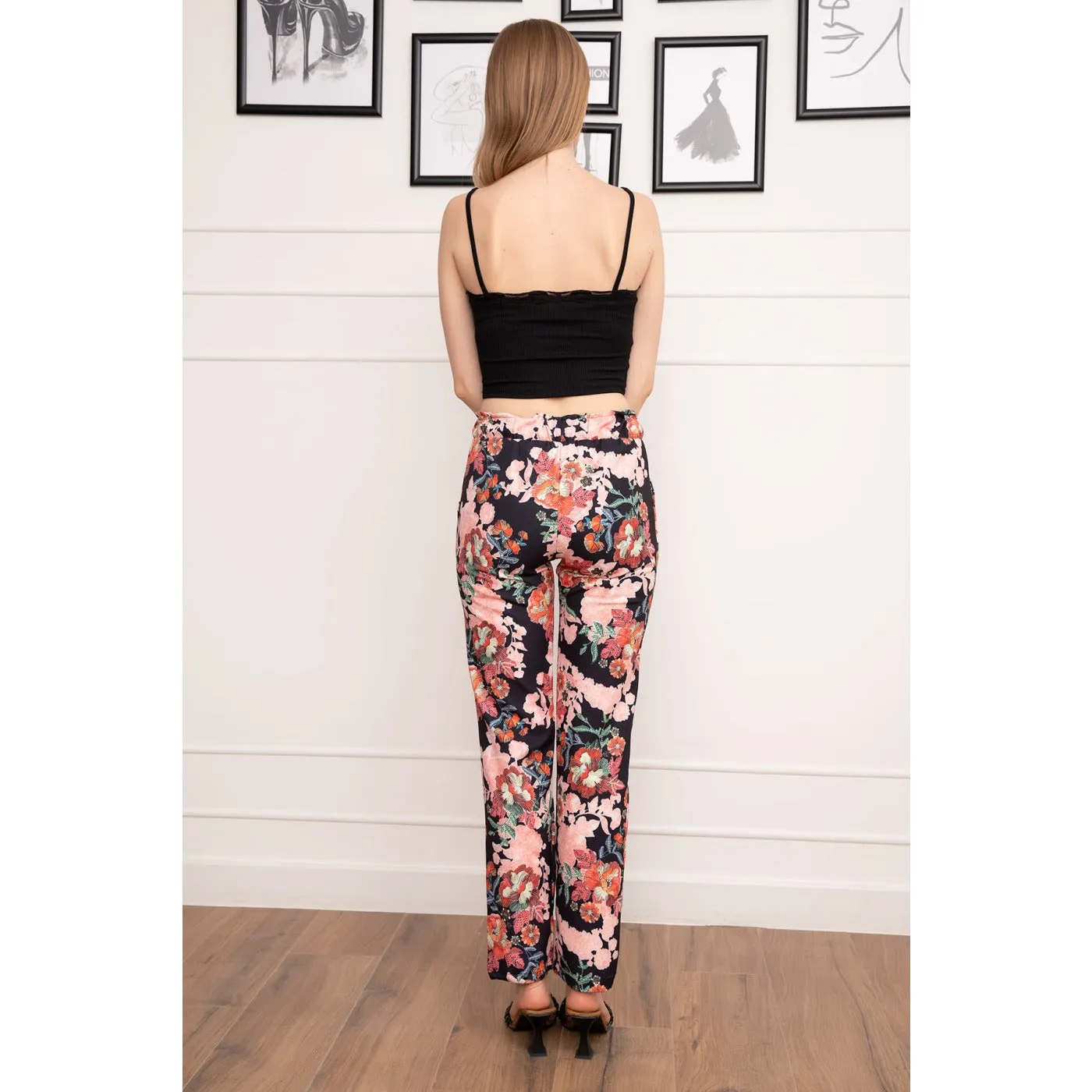 Waist Elastic Printed Trousers