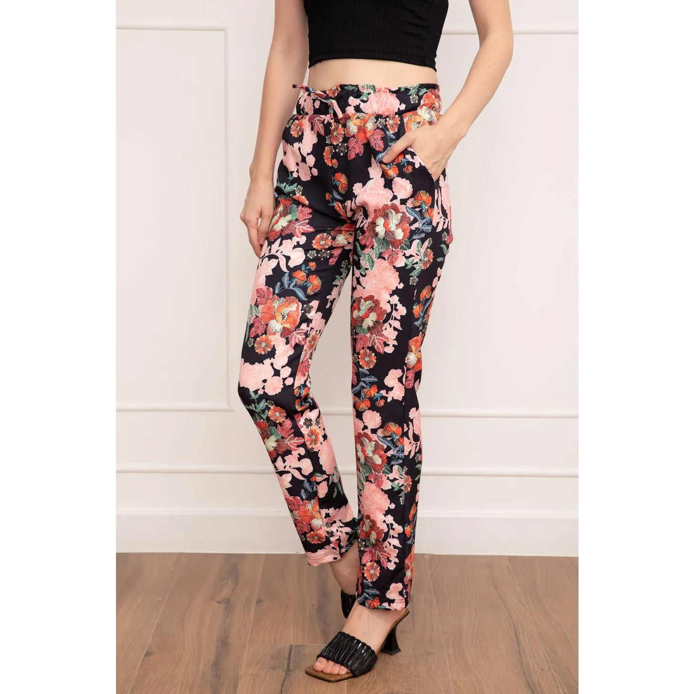 Waist Elastic Printed Trousers