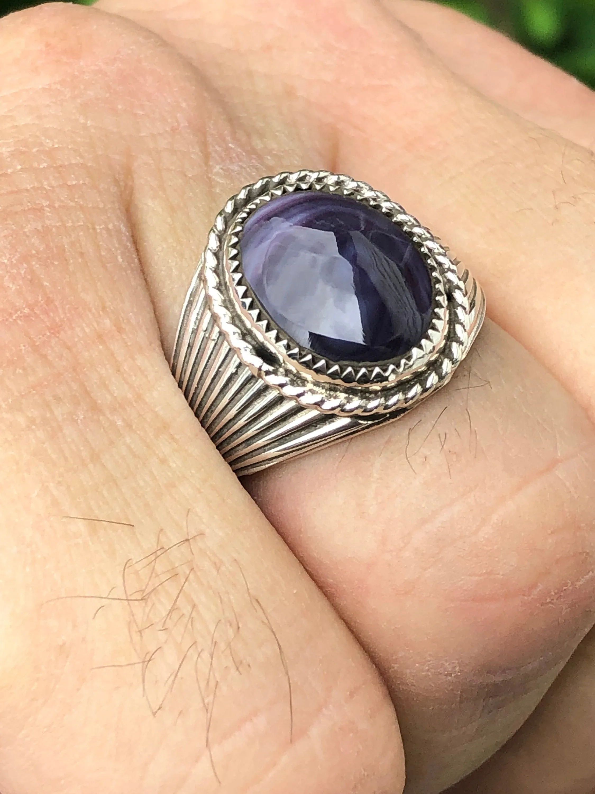 Wampum  sterling Silver Mens Ring.