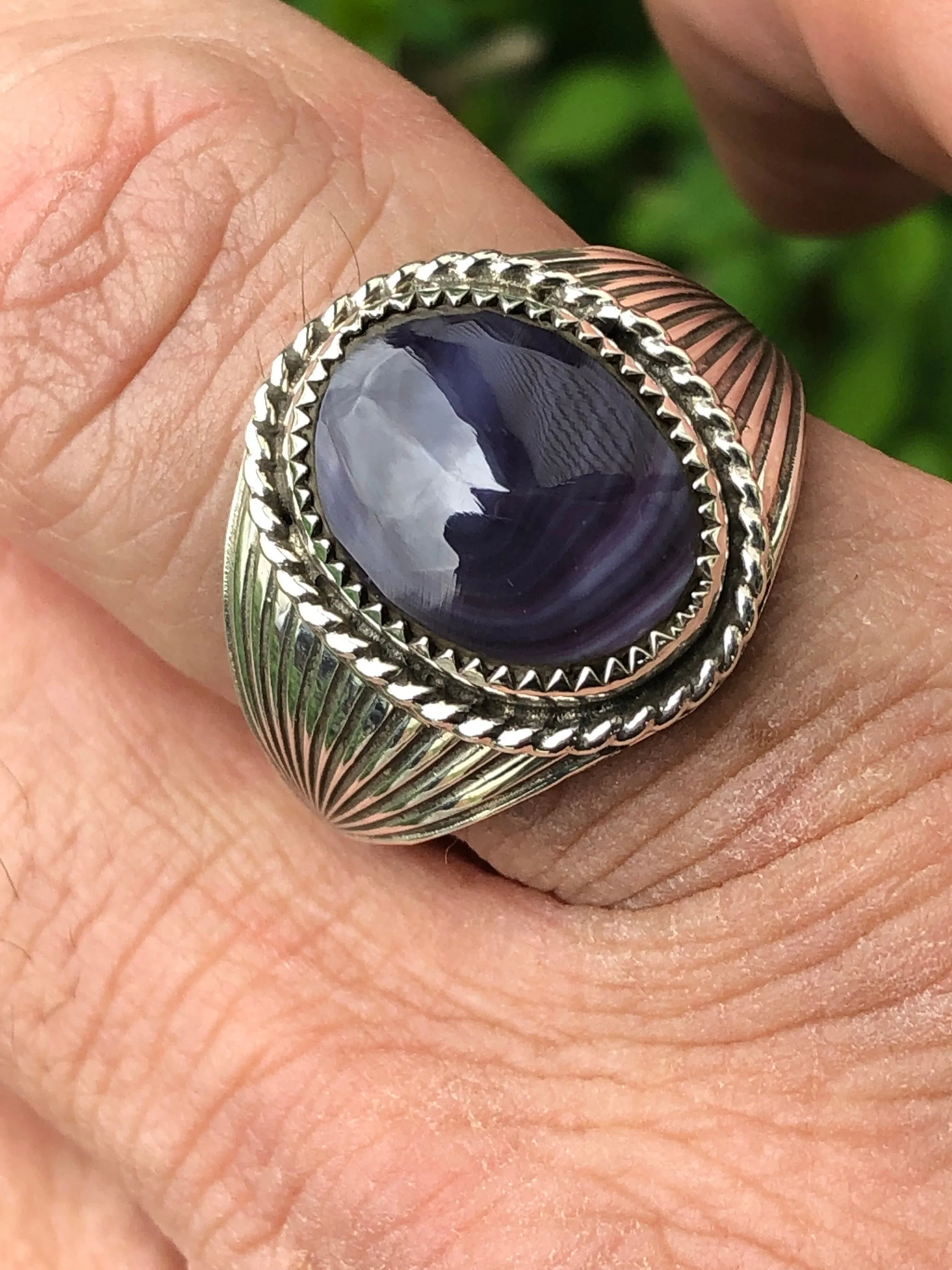 Wampum  sterling Silver Mens Ring.