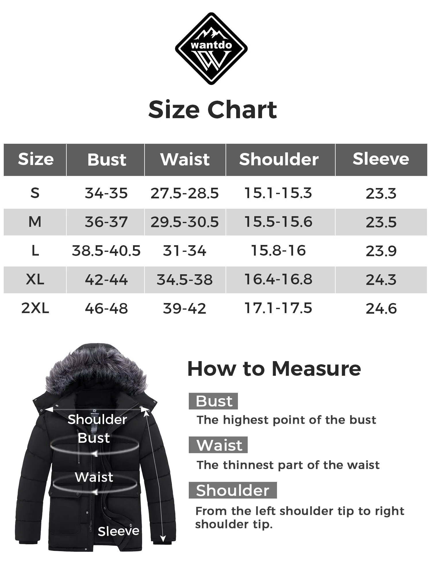 Wantdo Men's Thicken Winter Coat Mid-length Puffer Winter Parka Jacket with Detachable Hood