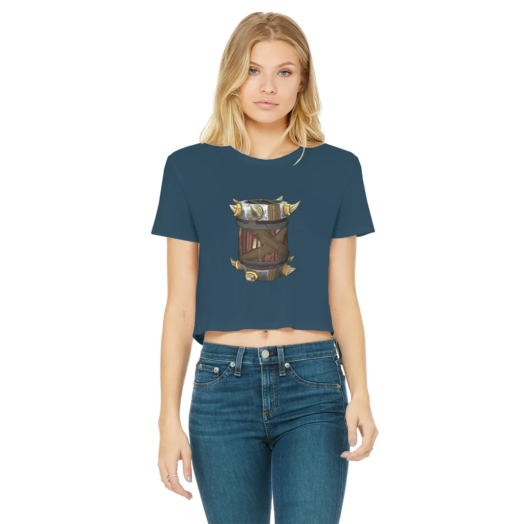 War Raptor Crate Classic Women's Cropped Raw Edge T-Shirt