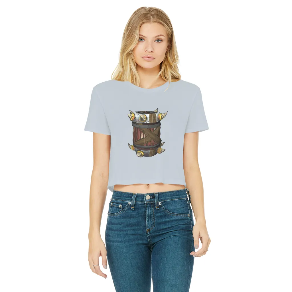 War Raptor Crate Classic Women's Cropped Raw Edge T-Shirt