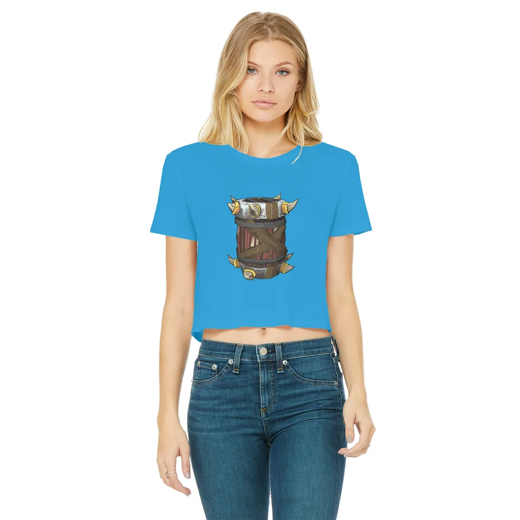 War Raptor Crate Classic Women's Cropped Raw Edge T-Shirt