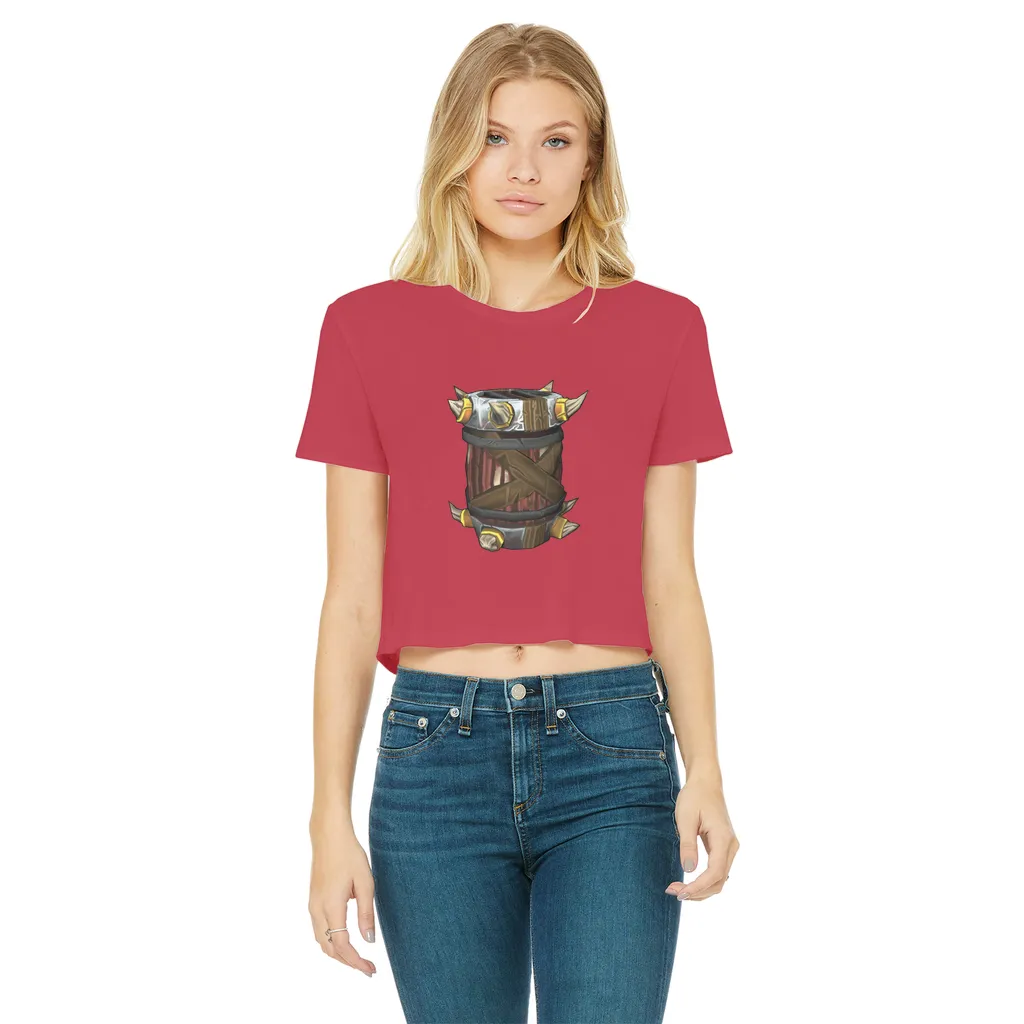 War Raptor Crate Classic Women's Cropped Raw Edge T-Shirt