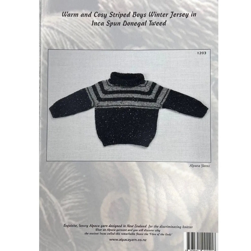 Warm & Cosy Striped Boys Jersey Knitting Pattern (1203)