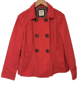 Warm Spring Rowanberry Red Canvas Twill Peacoat