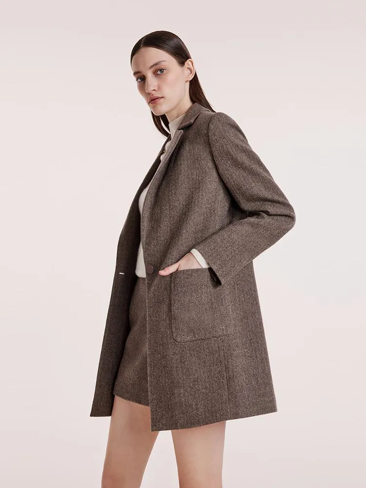 Washable Wool Mid-Length Coat