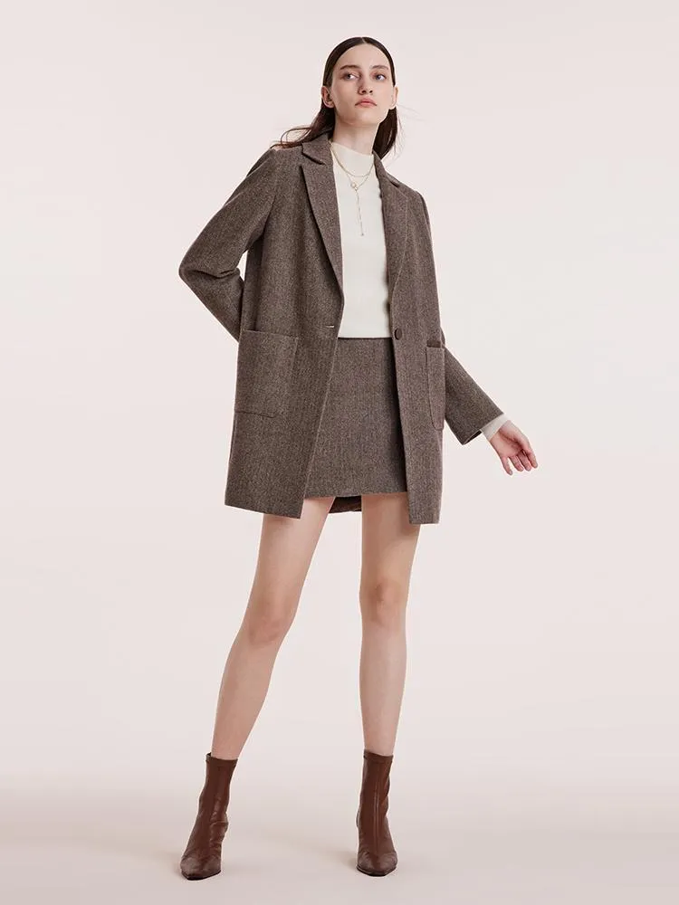 Washable Wool Mid-Length Coat