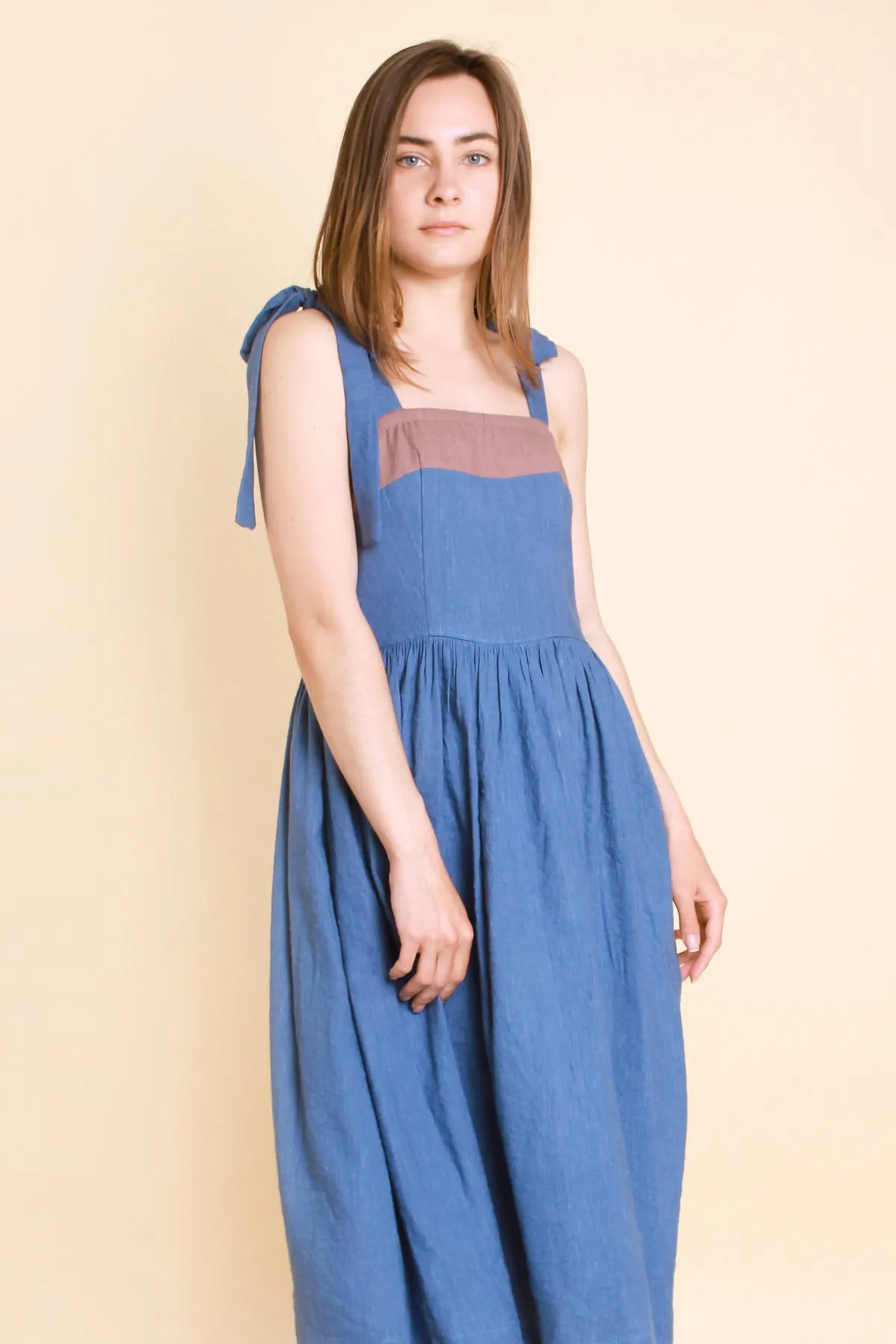 Washed Linen MIDI Dress OLIVIA