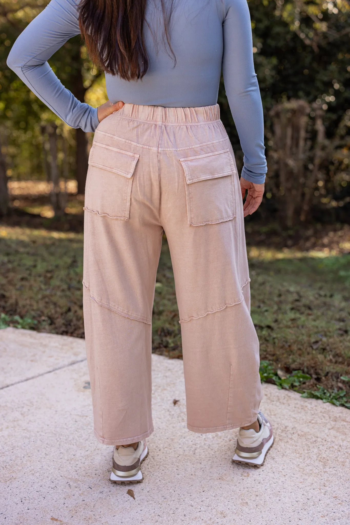 Washed Mauve Barrel Lounge Pants