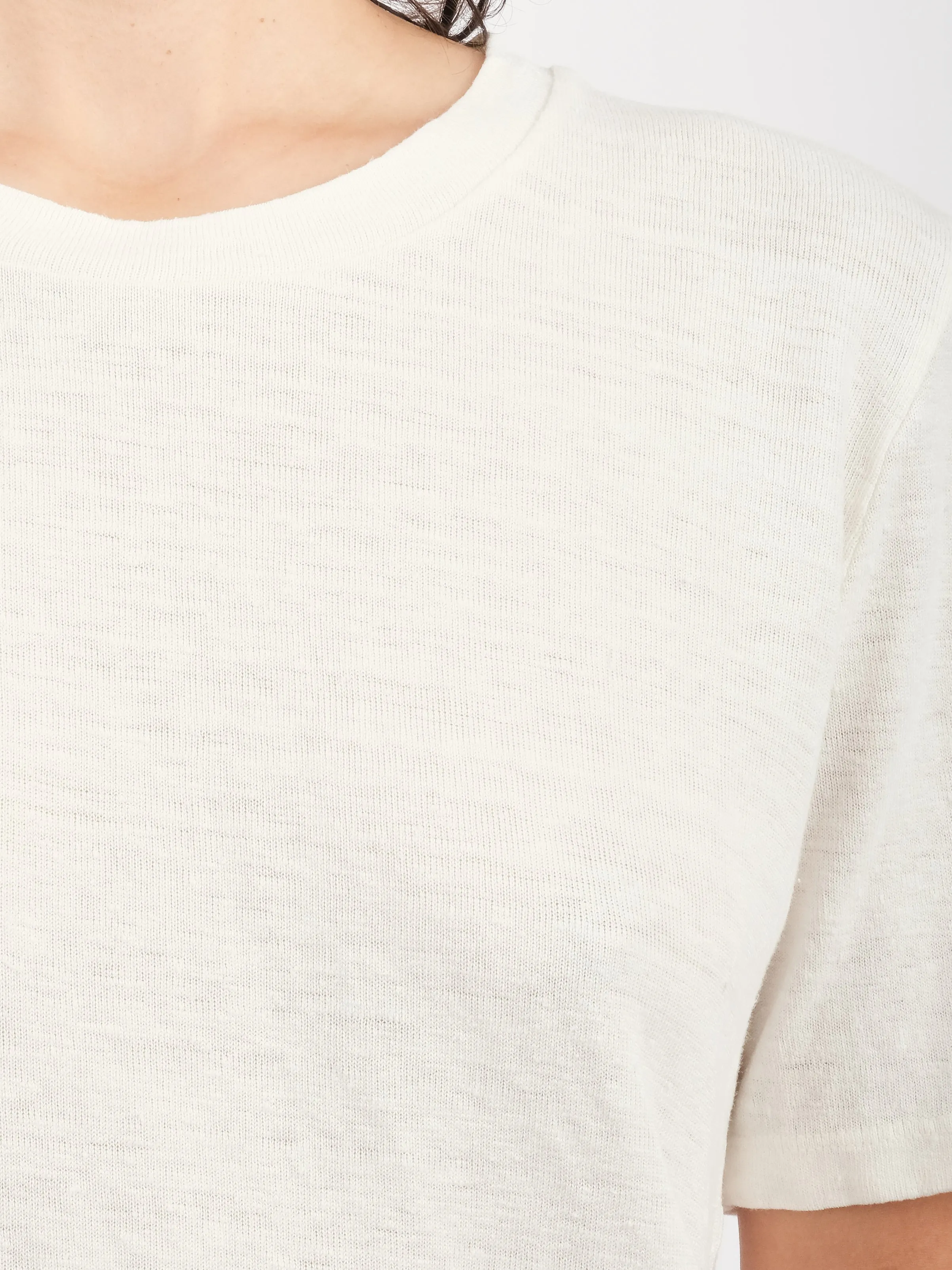 Washed White Dakota 100% Hemp Cropped Tee