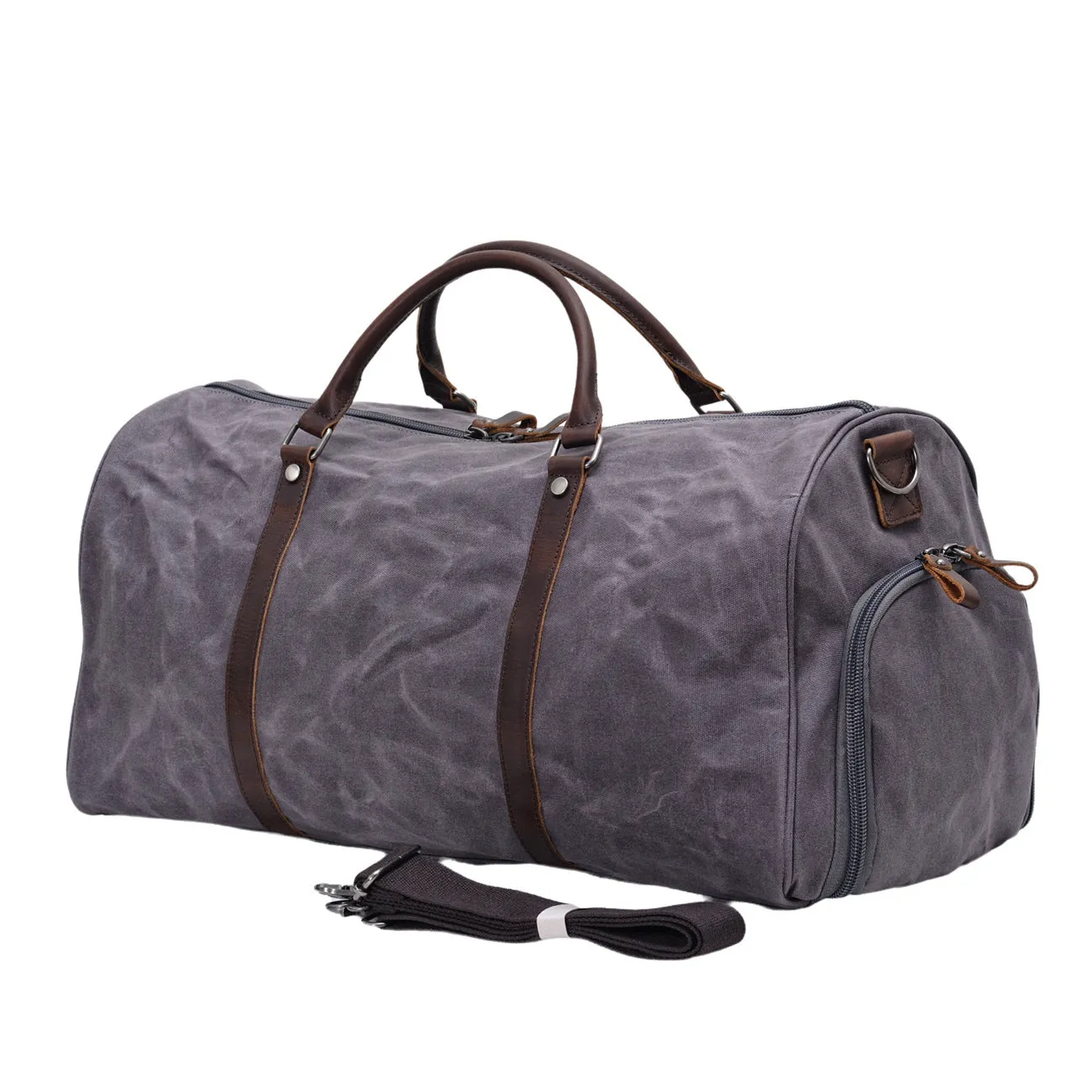 Water Proof Canvas Duffel Bag with Shoes Compartment Canvas Weekend Gym Bag