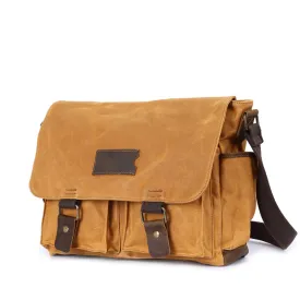 Waterproof Canvas Satchel,  Men's Messenger Bag, Vintage Canvas Shoulder Bag