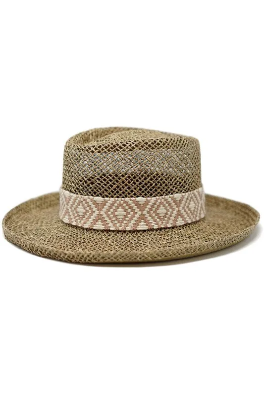 Weaved Seagrass Gambler Hat