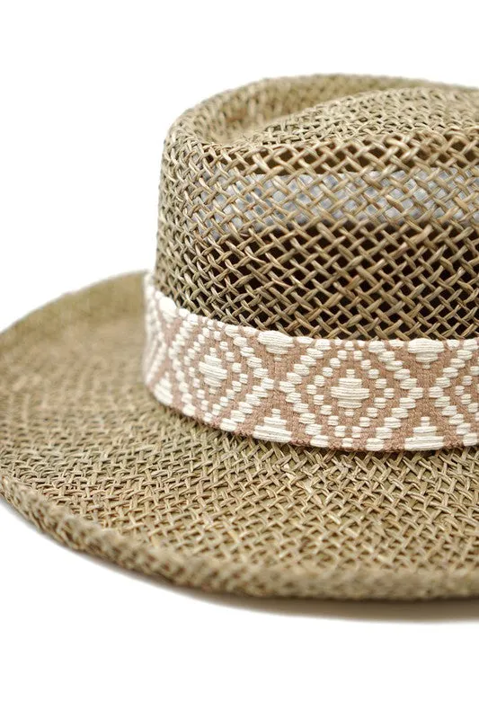 Weaved Seagrass Gambler Hat