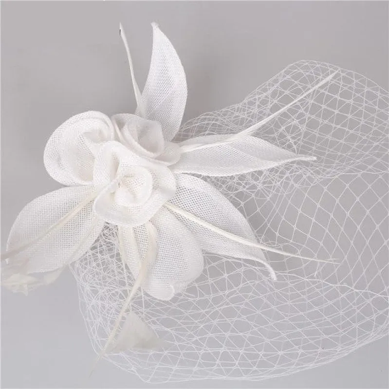 Wedding Delicate Headwear  Fascinator Veil Feather Hat Brides Fashion Accessory