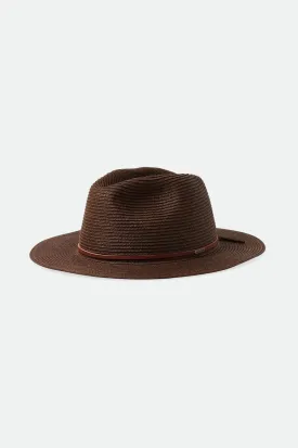 Wesley Straw Packable Fedora - Dark Earth