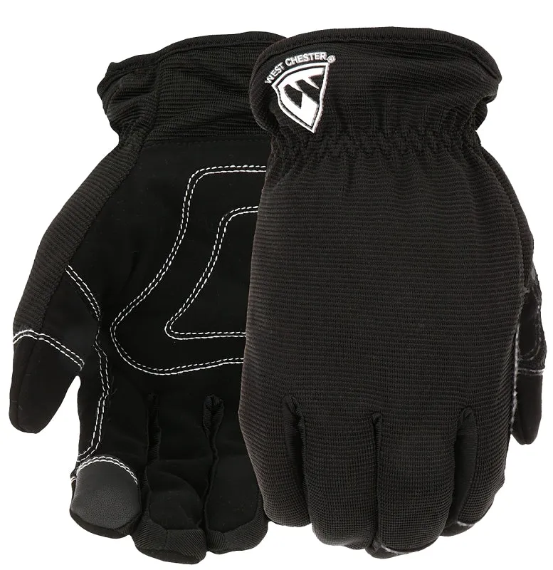 West Chester 96156BK-L Winter Gloves, Unisex, L, Saddle Thumb, Elastic, Slip-On Cuff, Black :PR: QUANTITY: 1