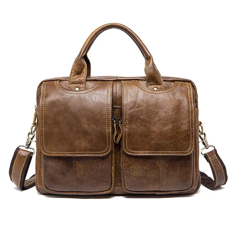 WESTAL  Rustic Men's Genuine Leather Laptop Messenger Bag for Business or Travel