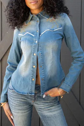 Western Embroidered Denim Jacket