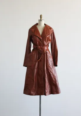 whiskey leather trench