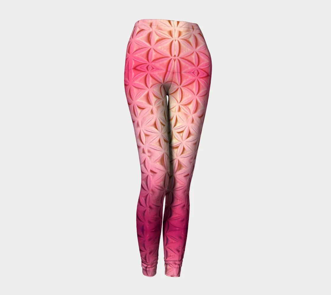 WHITE AND PINK PETALS LEGGINGS | ACIDMATH AI