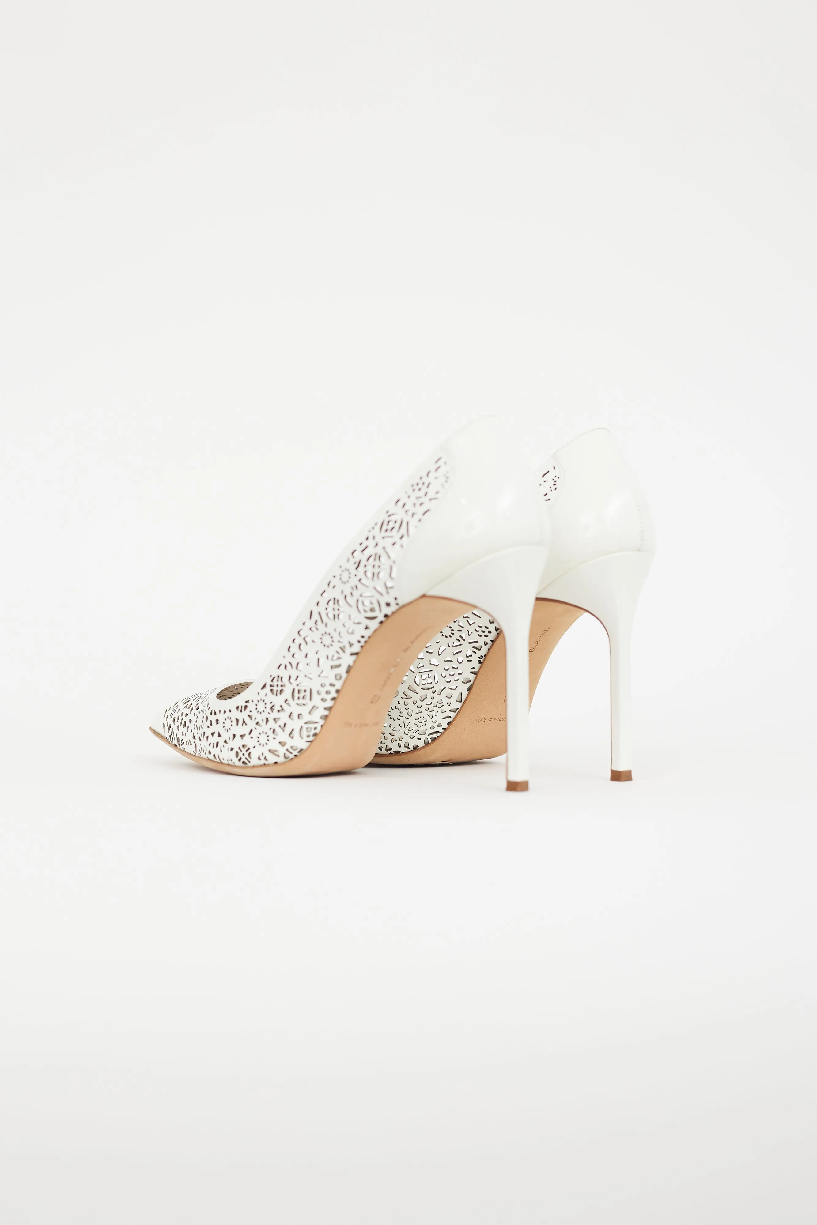 White BBMI 105 Patent Cut Out Heel