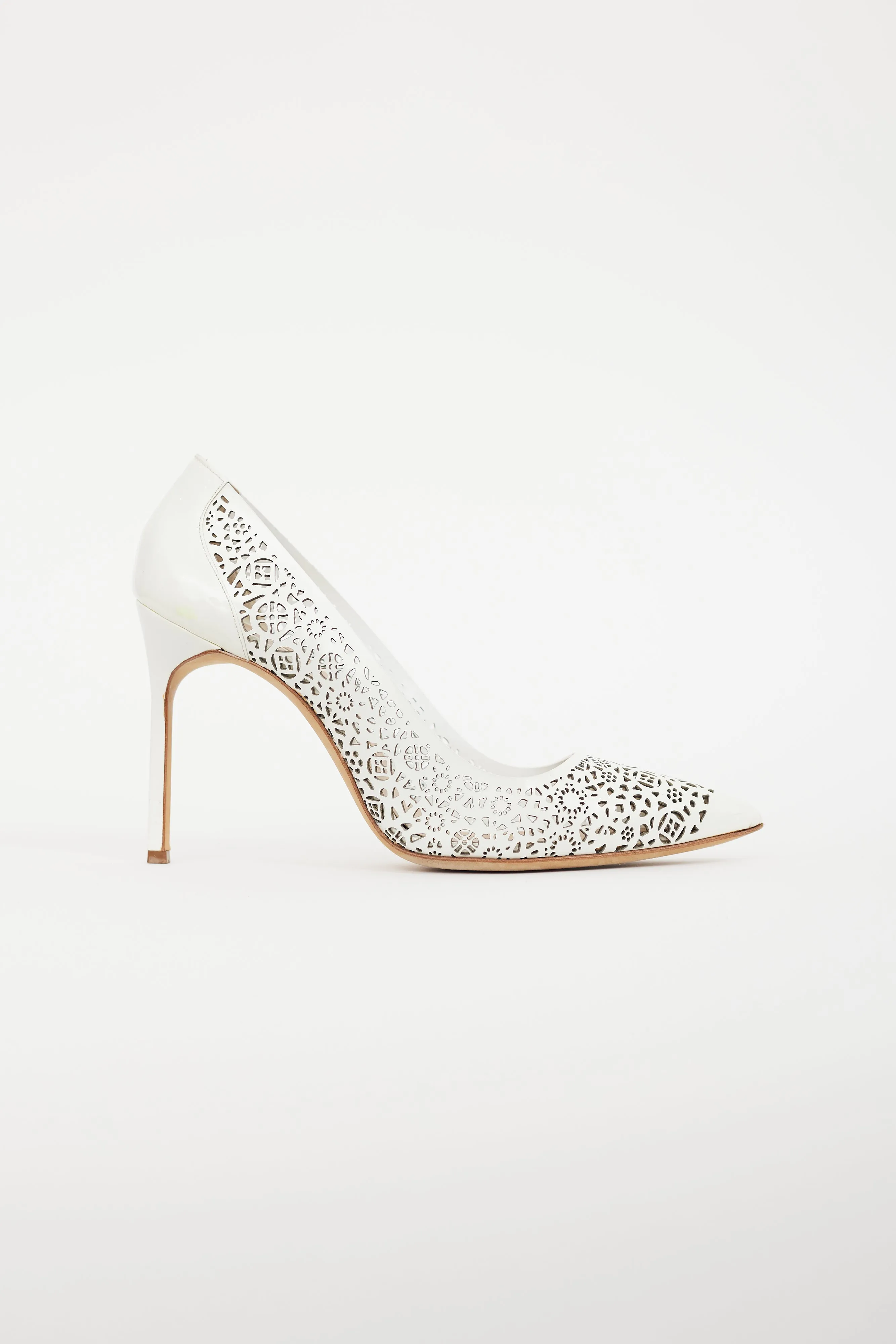 White BBMI 105 Patent Cut Out Heel