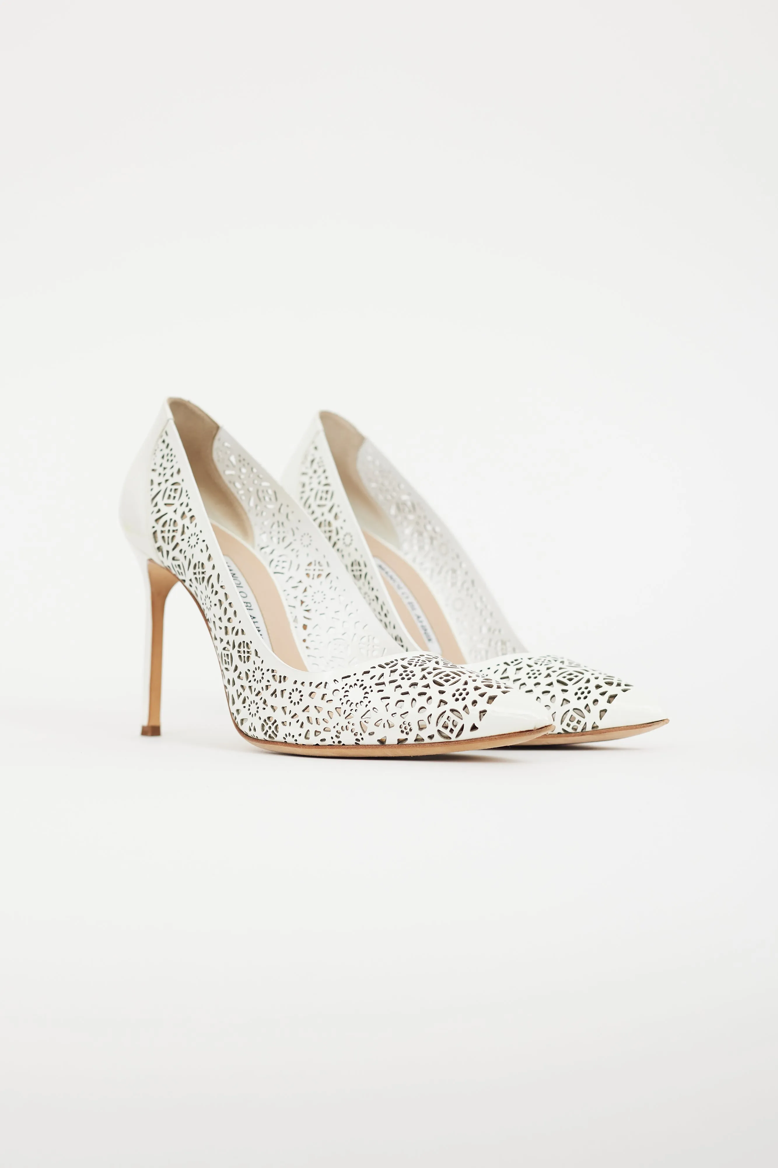 White BBMI 105 Patent Cut Out Heel