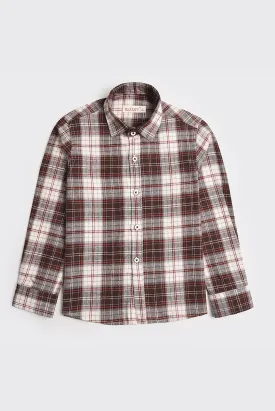 White Checked Flannel Casual Shirt