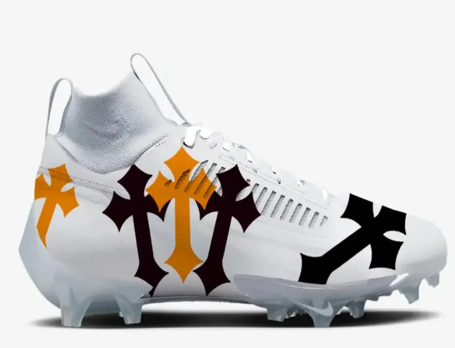 White Chrome Hearts Football Cleats