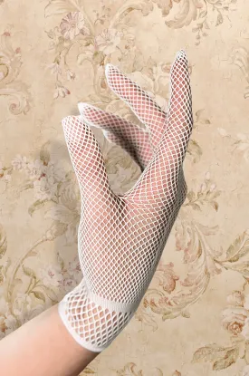 White Fishnet Gloves