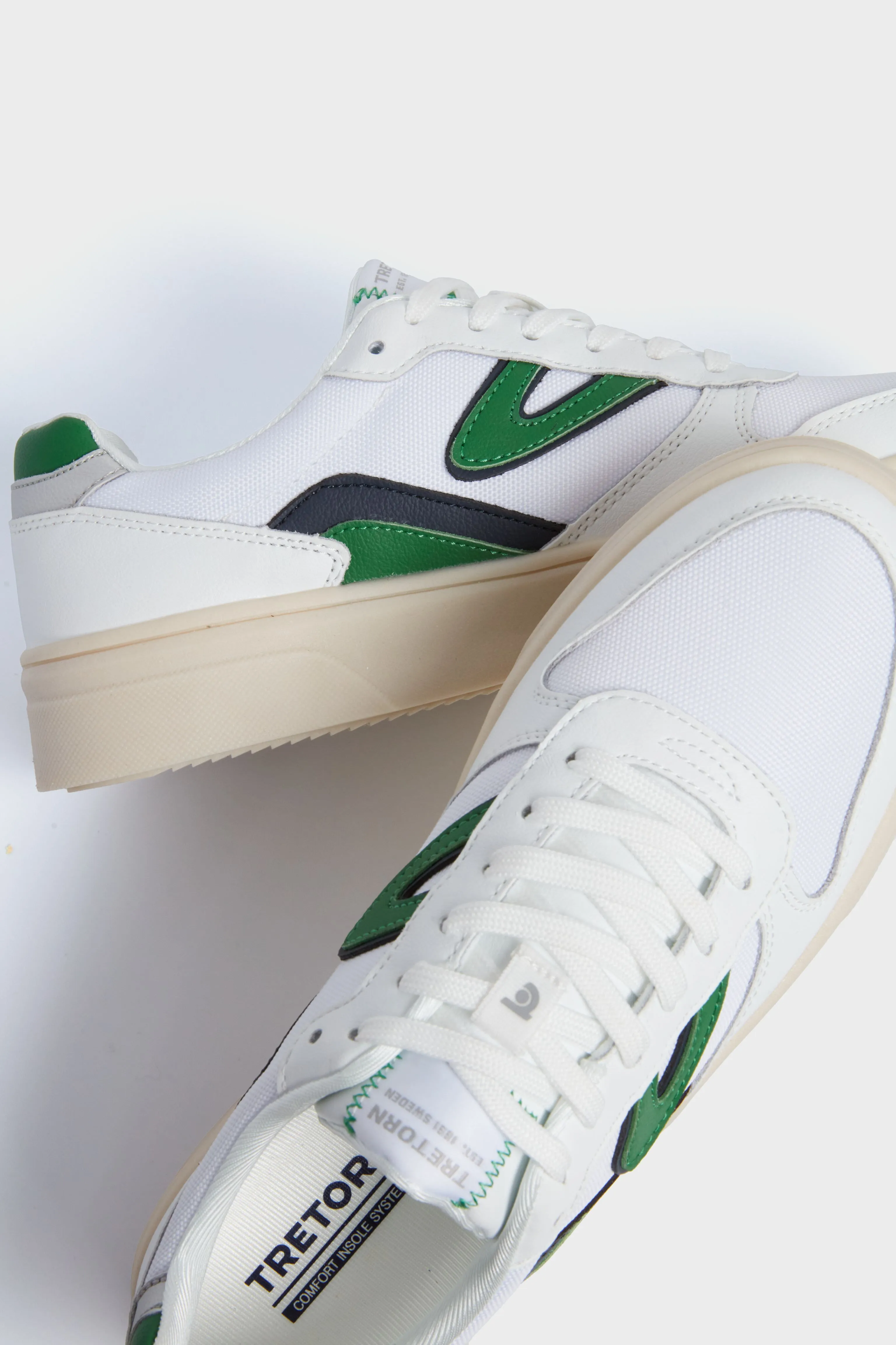 White Green Navy Harlow Elite Sneakers