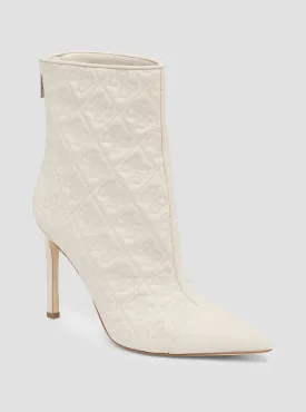 White Simonea Logo Ankle Boots