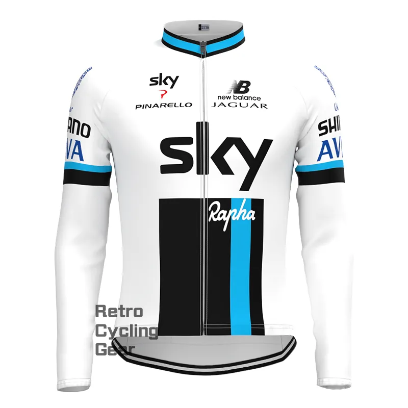 white sky Retro Long Sleeve Cycling Kits