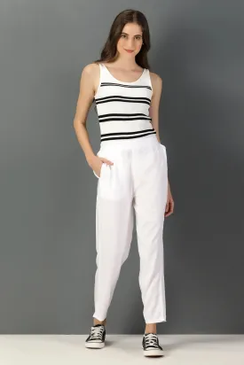 White Straight Pant