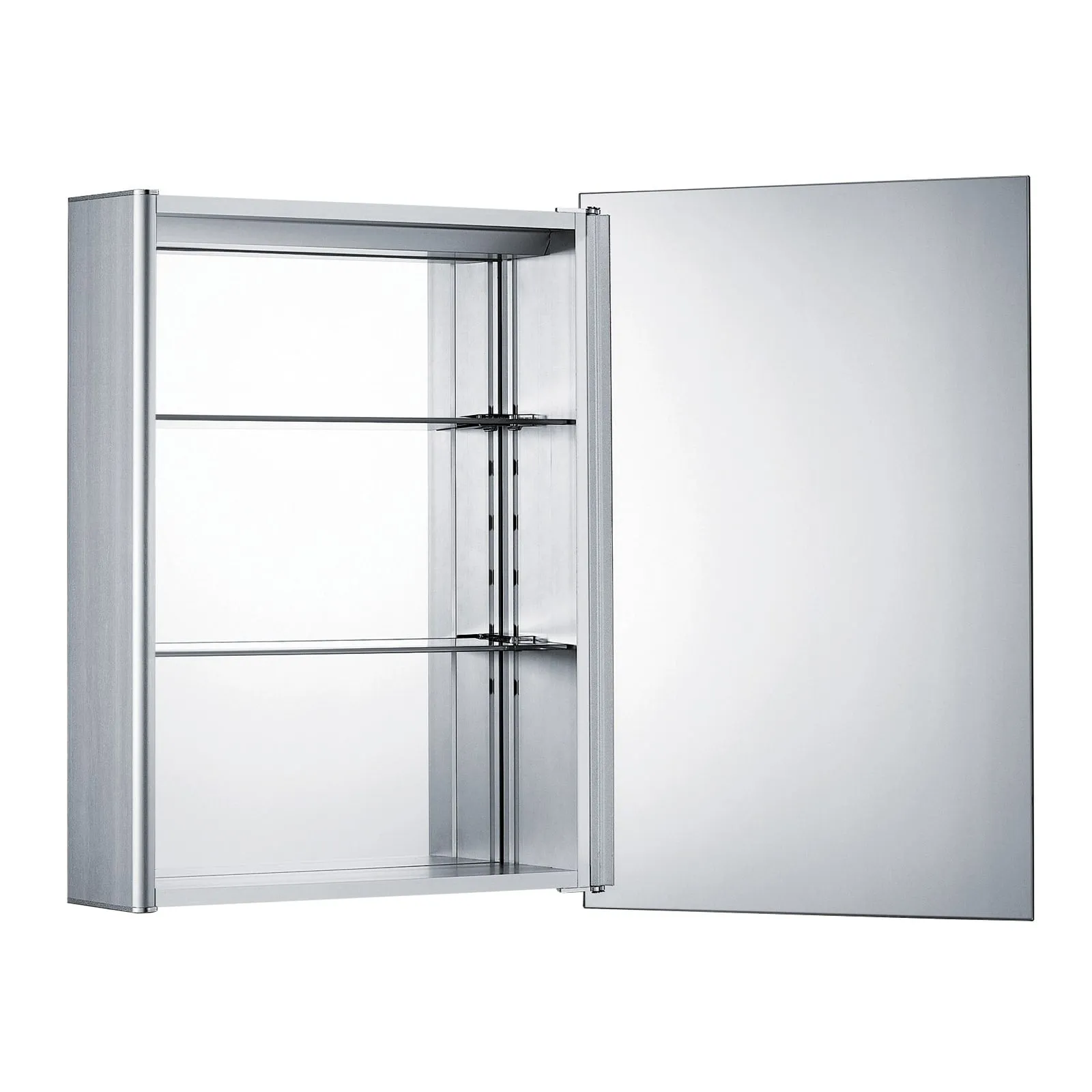 Whitehaus WHLED-1 Medicinehaus Single Mirrored Door Surface Mount Aluminum Medicine Cabinet