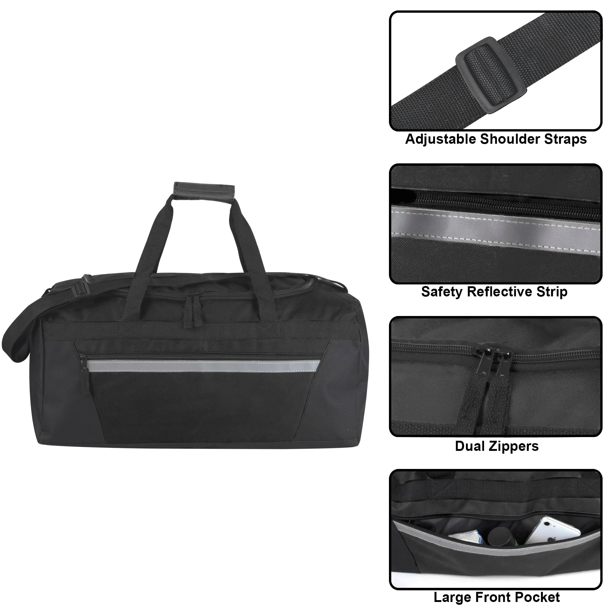 Wholesale 56cm Duffel Bag 43L Capacity - Black