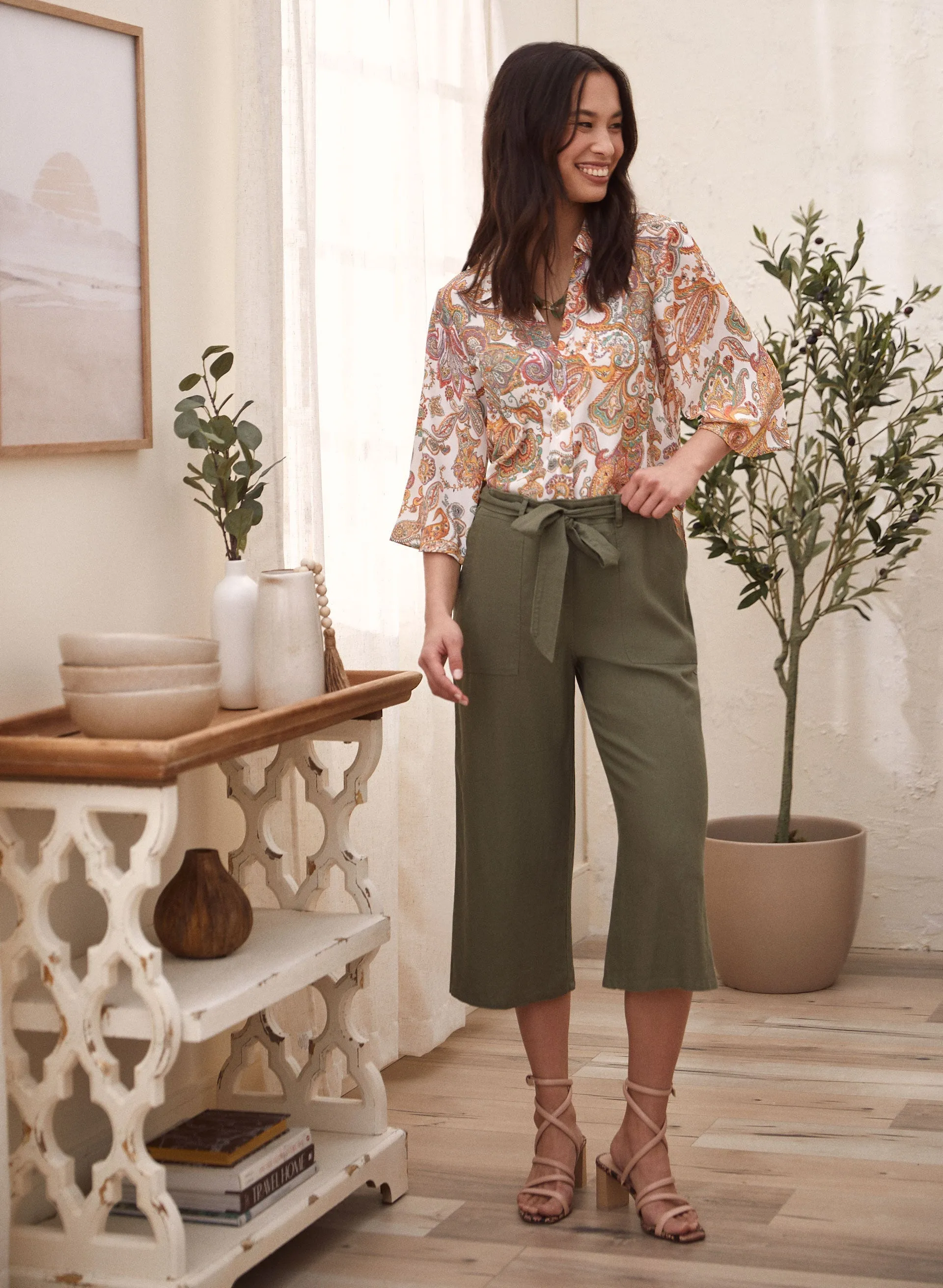 Wide Leg Capri Pants