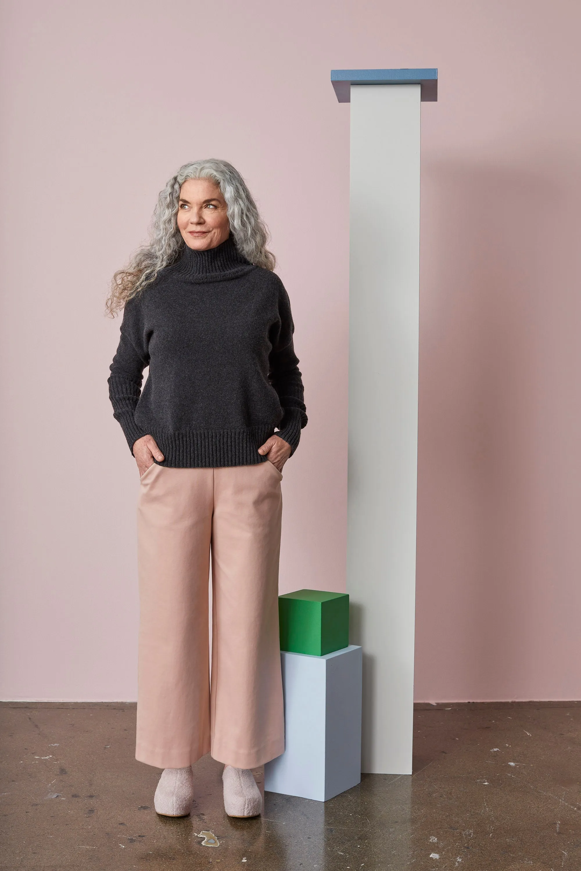 Wide Leg Long Trousers Misty Pink