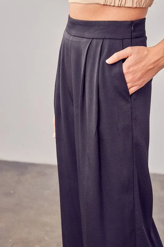 Wide Leg Pants - Black