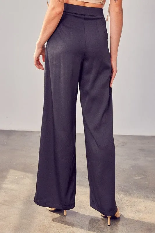 Wide Leg Pants - Black