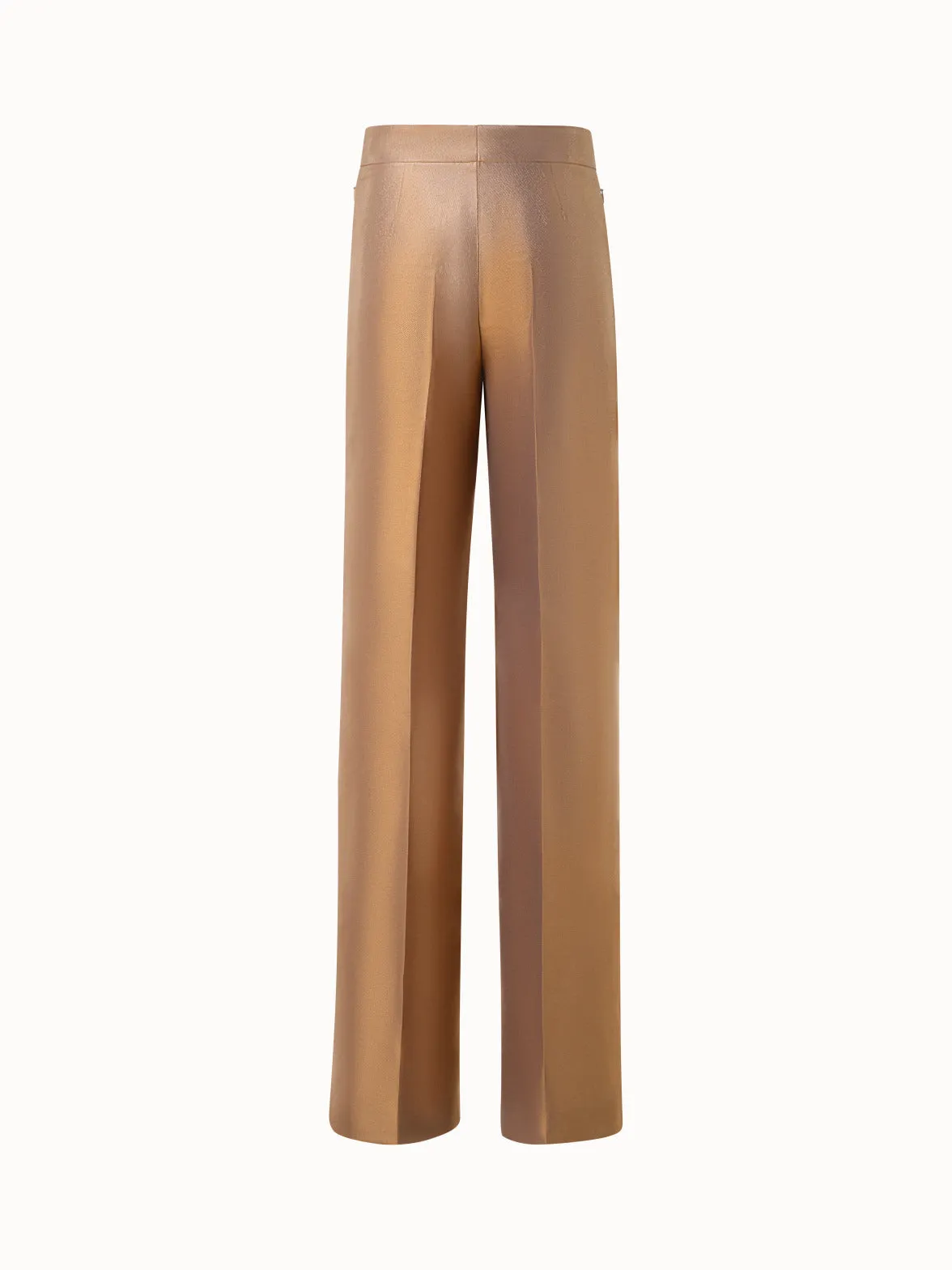 Wide Leg Pants in Cotton and Golden Lurex