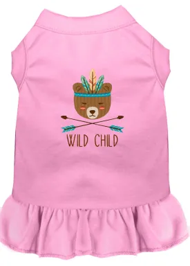 Wild Child Embroidered Dog Dress Light Pink Med (12)