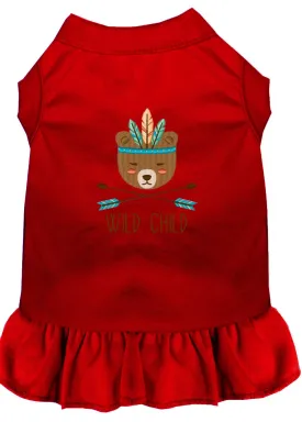 Wild Child Embroidered Dog Dress Red 4x (22)