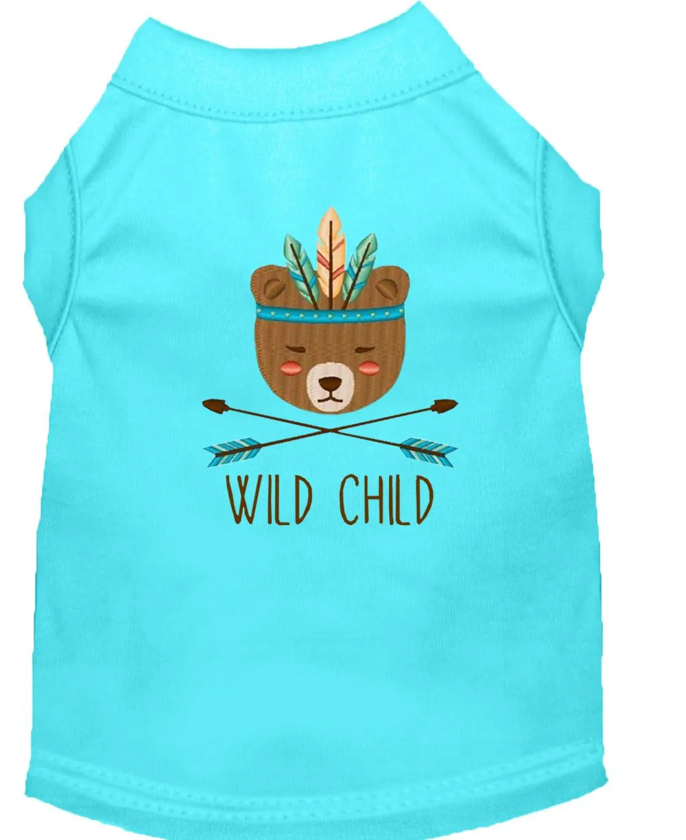 Wild Child Embroidered Dog Shirt Aqua Xxl (18)