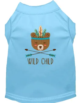 Wild Child Embroidered Dog Shirt Baby Blue Xl (16)